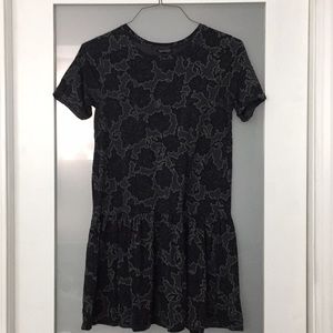 Topshop Floral Short Sleeve Mini Dress